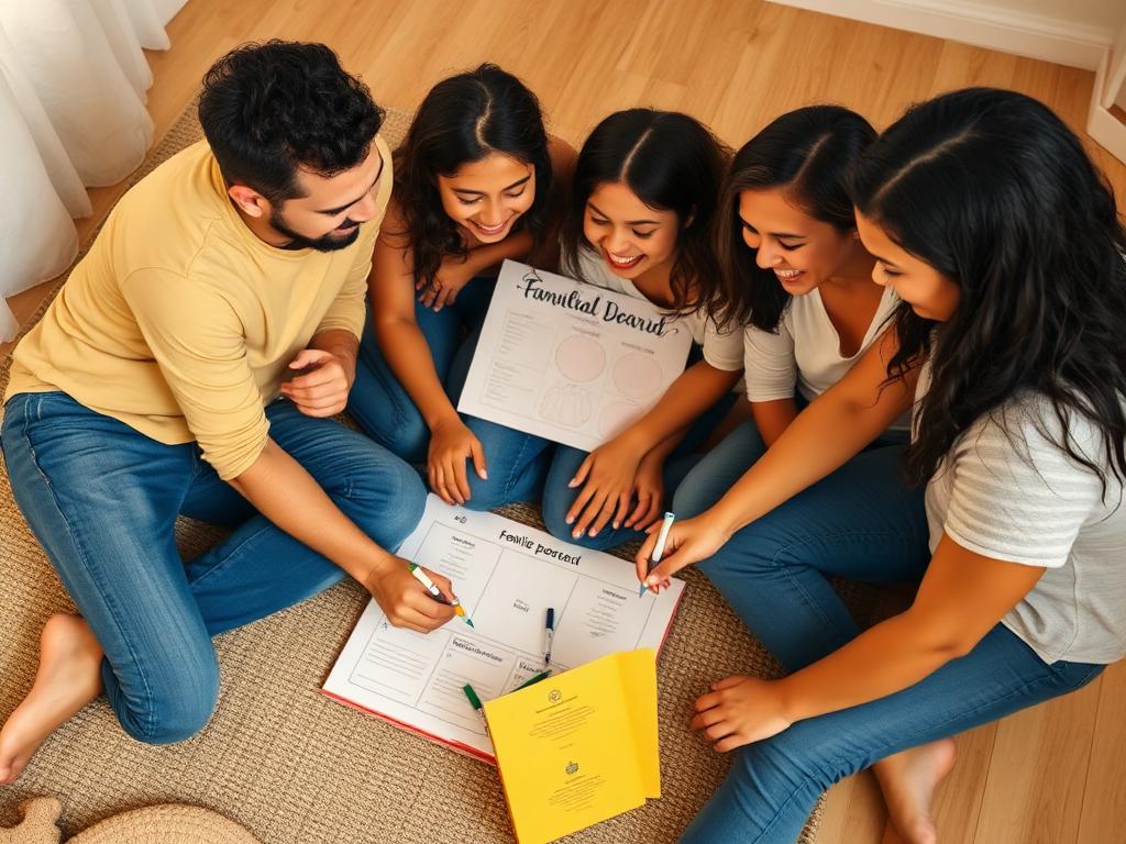 O Quadro dos Sonhos transforma a meta da família em um plano que todos acompanham.